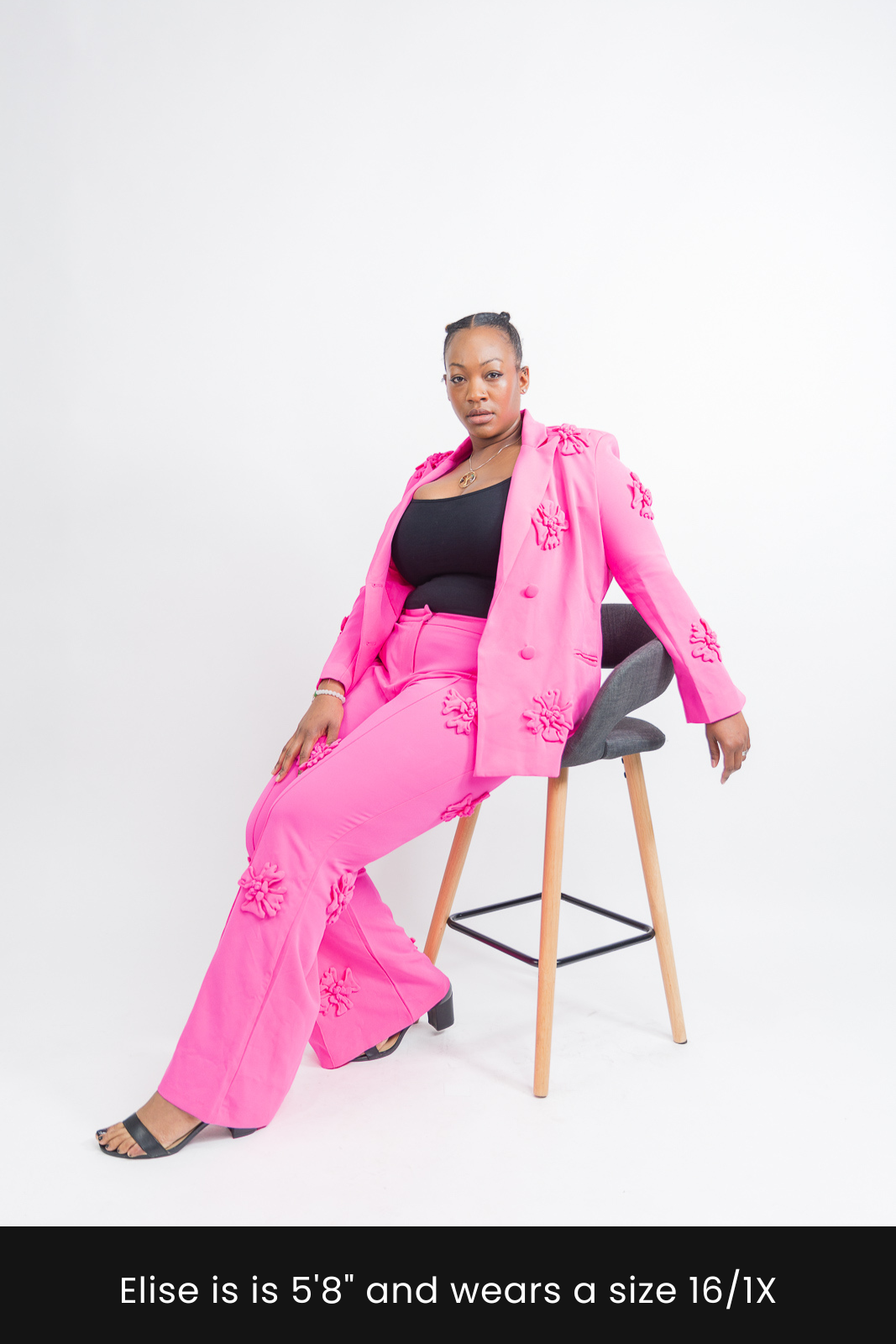 Luxury Inspired Corsage Blazer Set