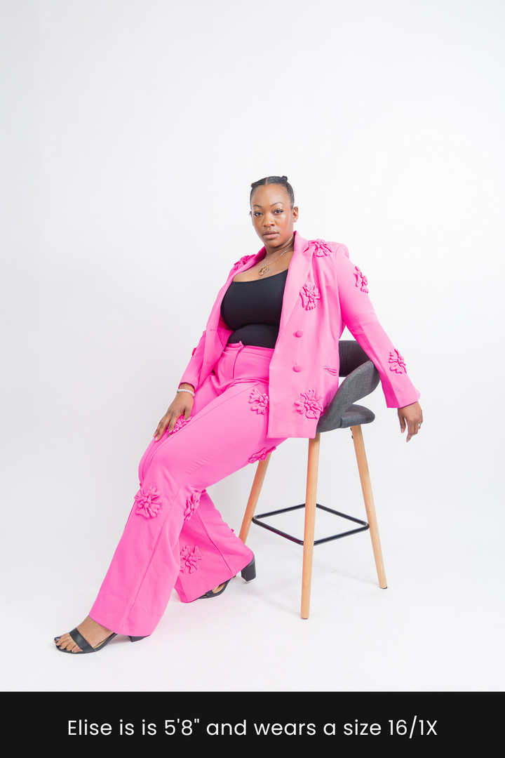 Luxury Inspired Corsage Blazer Set