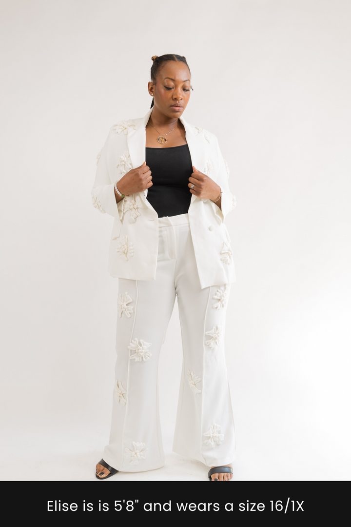 Luxury Inspired Corsage Blazer Set
